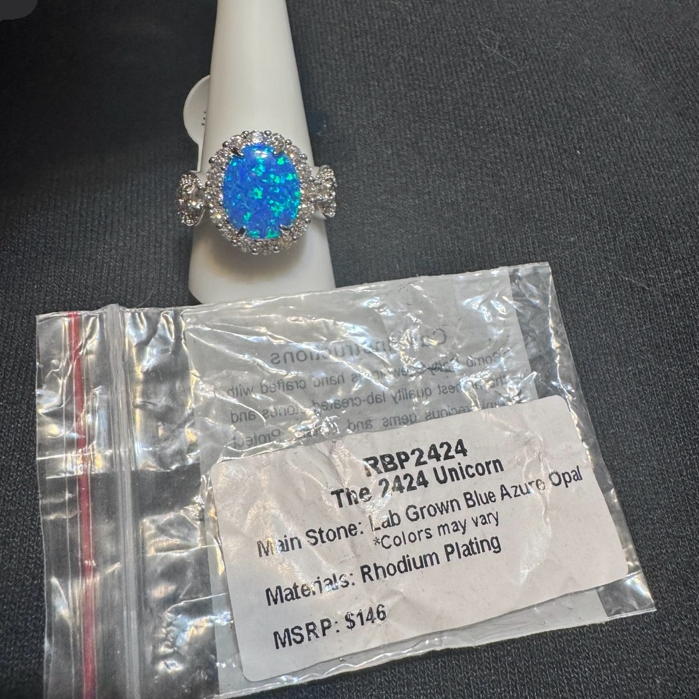 2424 Ring Blue Azure Opal. - If bundled will discount